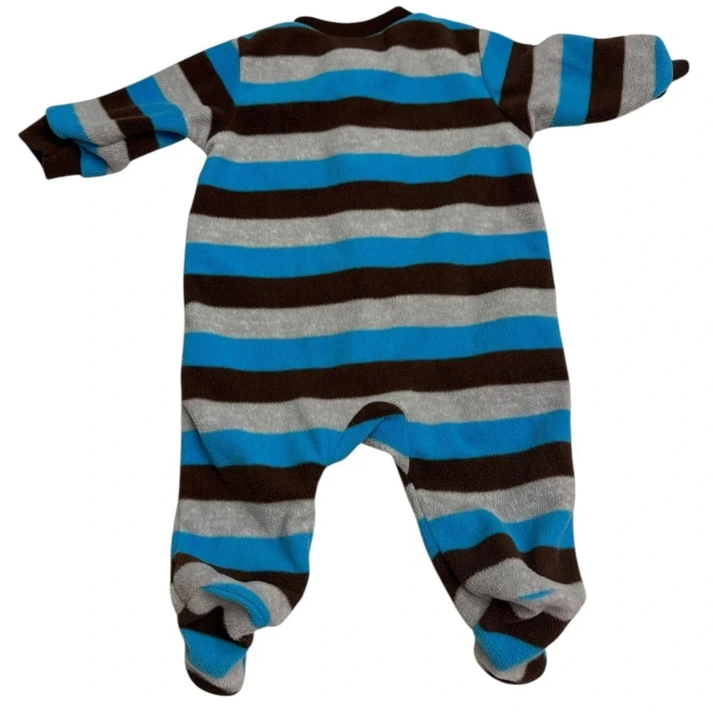 Carter's Blue and Brown Striped Footie with Hippo